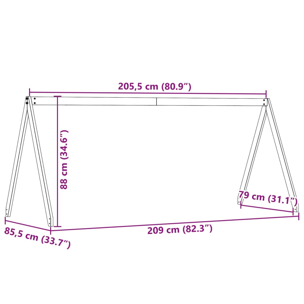 Roof for children's bed 209x85.5x88 cm solid pine wood