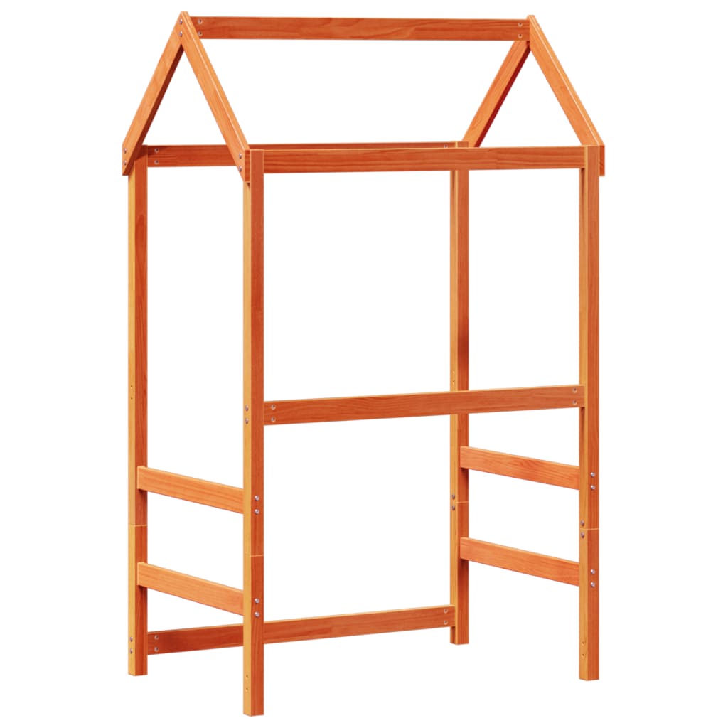 Toit pour lit enfant cire marron 118x70x176,5cm bois de pin massif