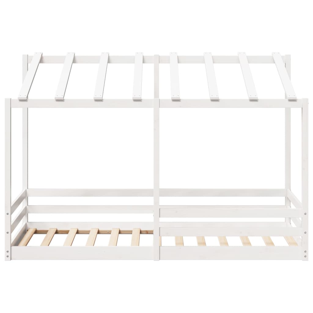 Lit enfant avec toit blanc 90x200 cm en pin massif