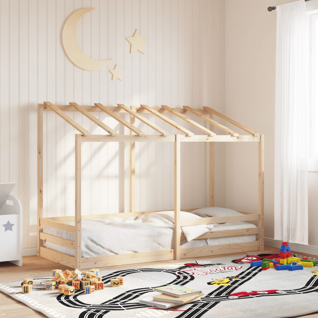 Children's bed with roof 75x190 cm solid pine wood