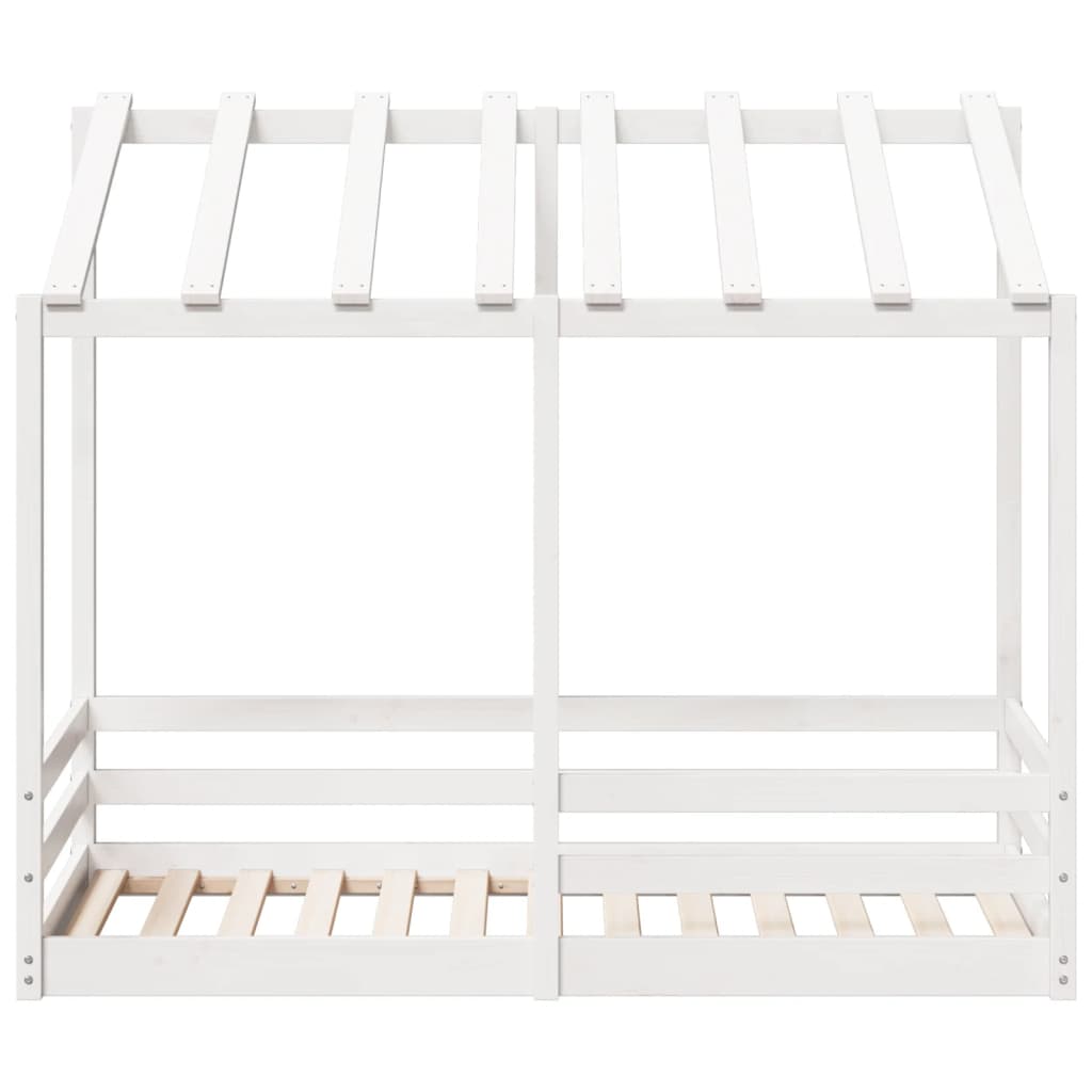 Lit enfant avec toit blanc 80x160 cm en pin massif