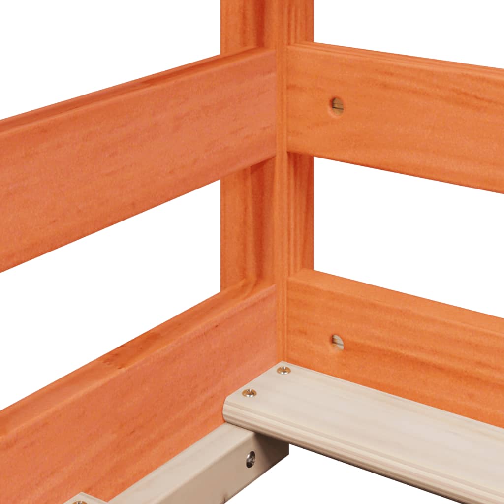 Children's bed with roof wax brown 80x160 cm solid pine wood