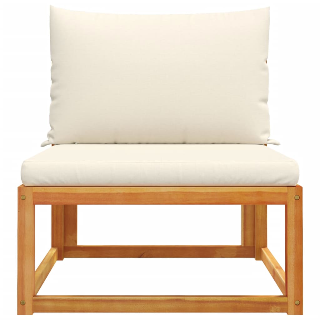 Gartensofa ohne Armlehnen mit Kissen Holz Akazie & Seil