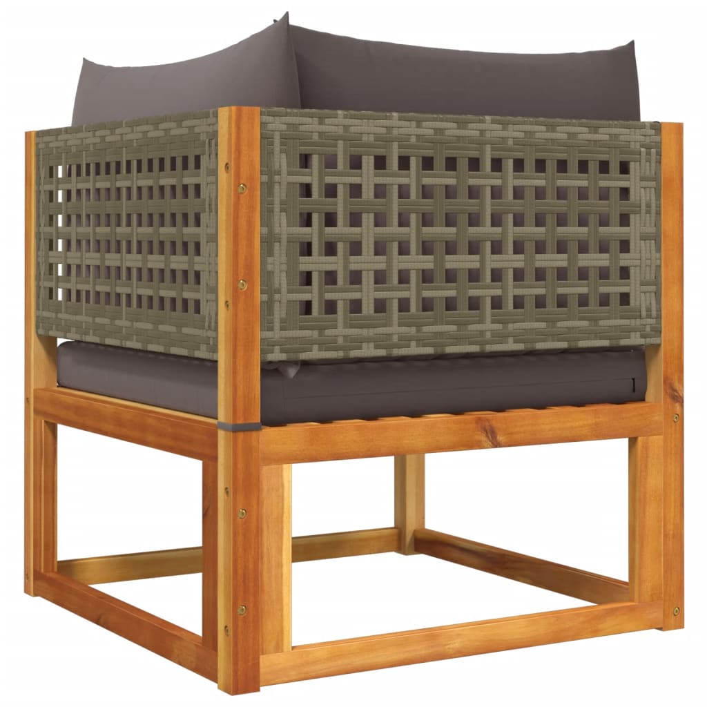 Gartensofa-Ecke mit Kissen Holz Akazie & Rattan