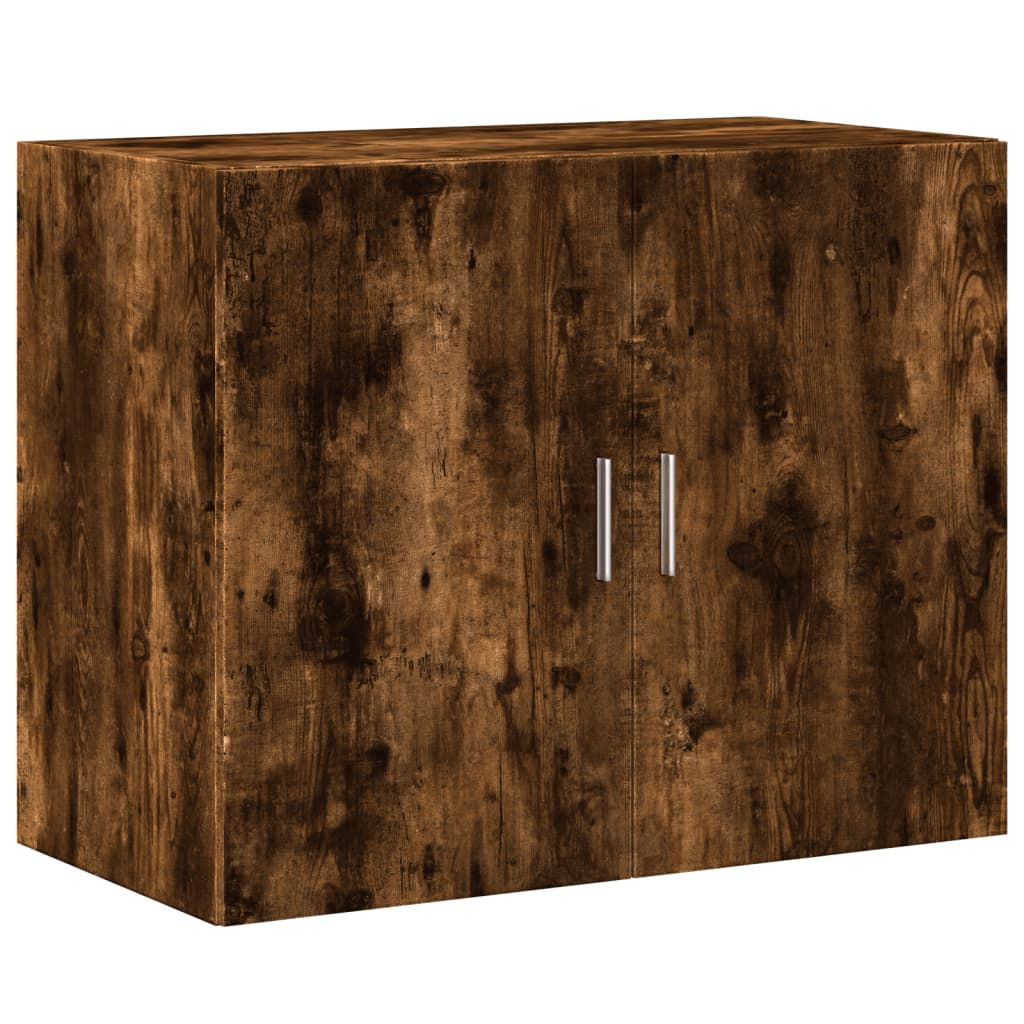 Wall Cabinet Smoked Oak 80x42.5x64 cm Wood Material