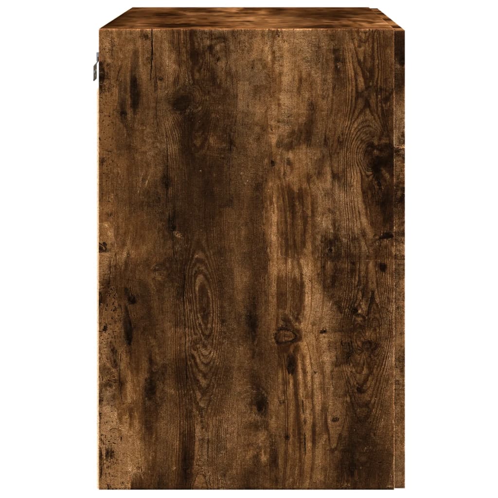 Wall Cabinet Smoked Oak 80x42.5x64 cm Wood Material