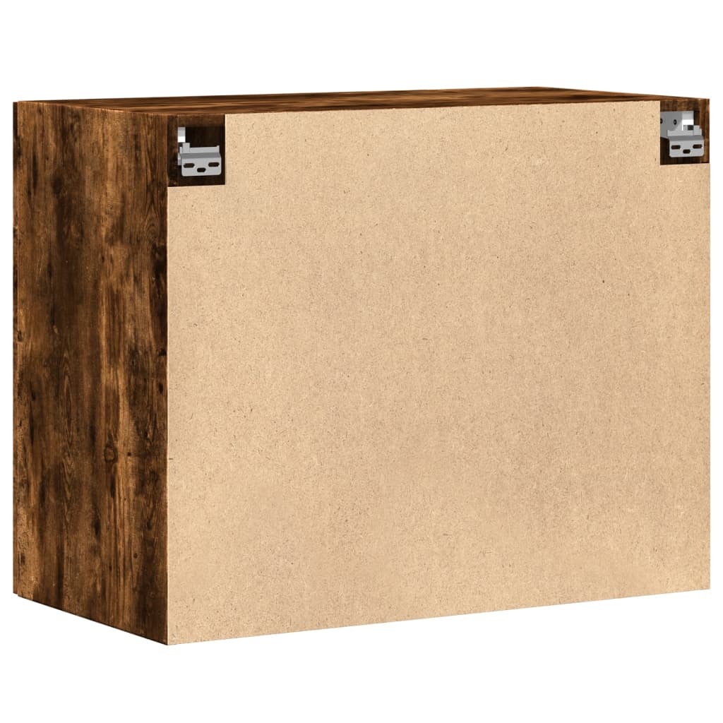Wall Cabinet Smoked Oak 80x42.5x64 cm Wood Material