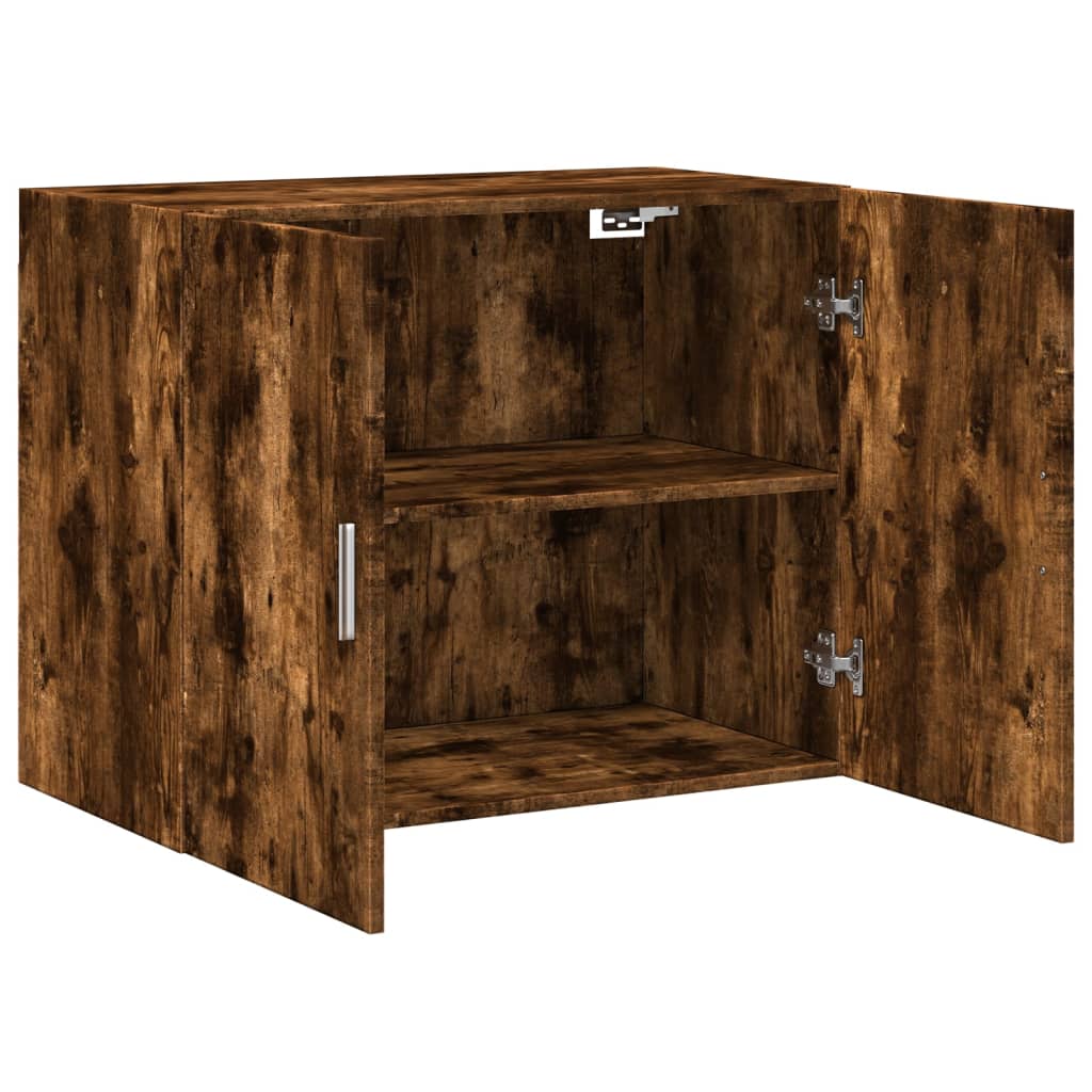 Wall Cabinet Smoked Oak 80x42.5x64 cm Wood Material
