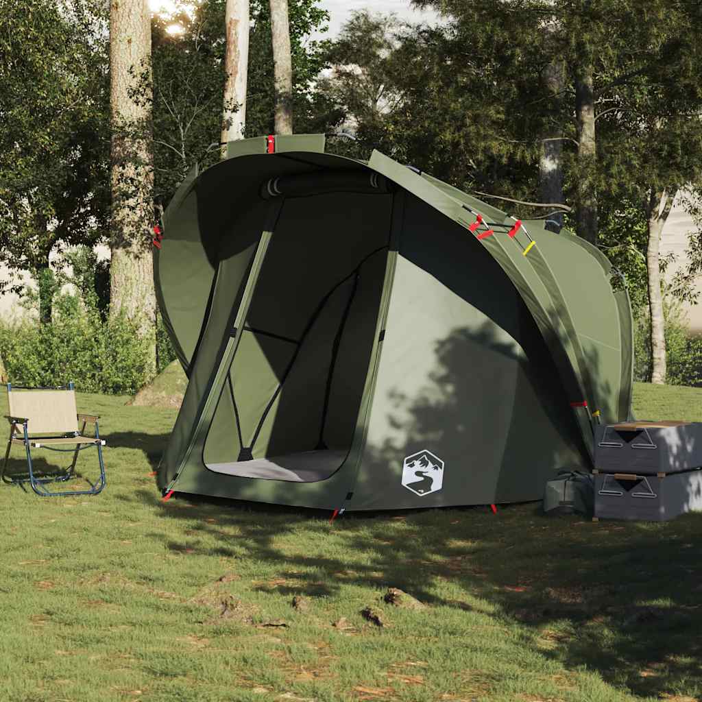 Fishing Tent 4 Persons Olive Green Waterproof