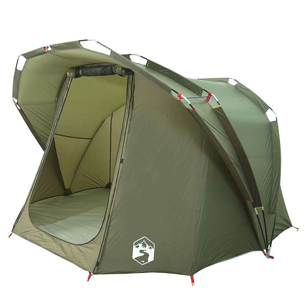 Fishing Tent 4 Persons Olive Green Waterproof