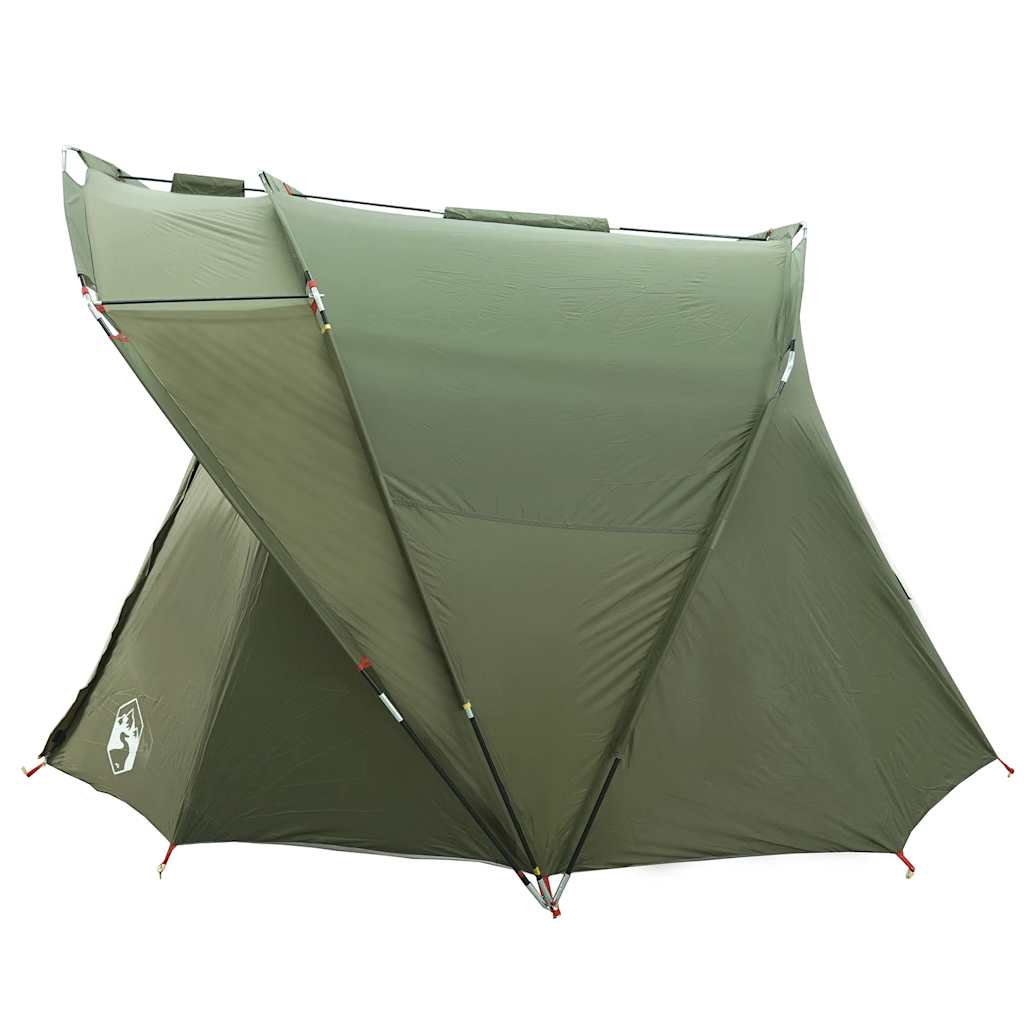Fishing Tent 4 Persons Olive Green Waterproof