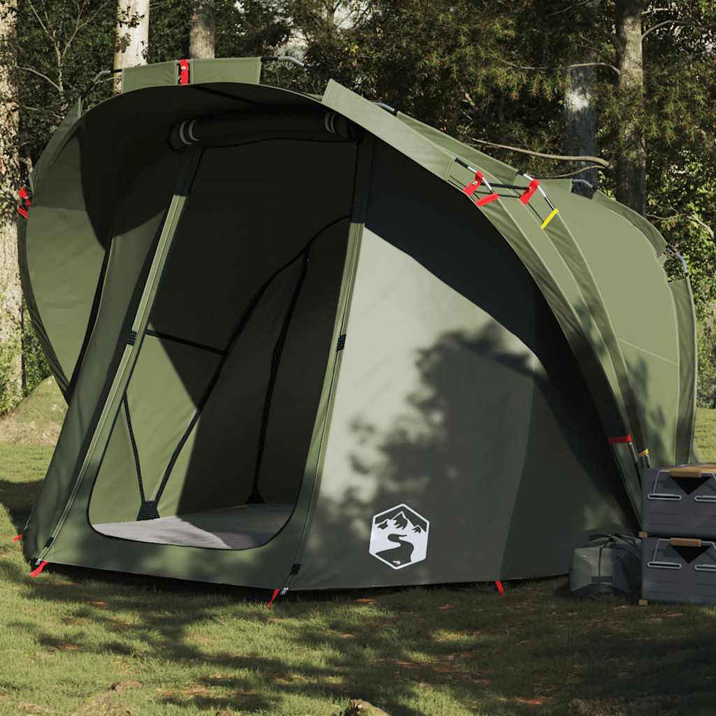 Fishing Tent 4 Persons Olive Green Waterproof