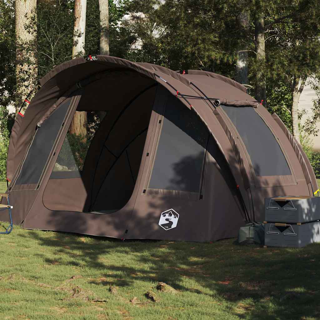 Fishing Tent 2 Persons Brown Waterproof