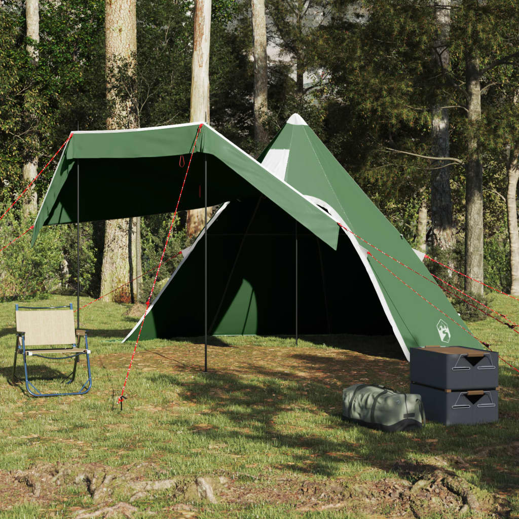 Tipi Camping Tent 5 Persons Green Waterproof
