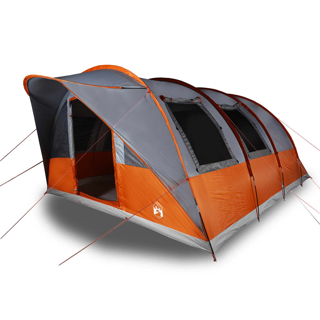 Tunnel Tent 5 Persons Grey and Orange Waterproof