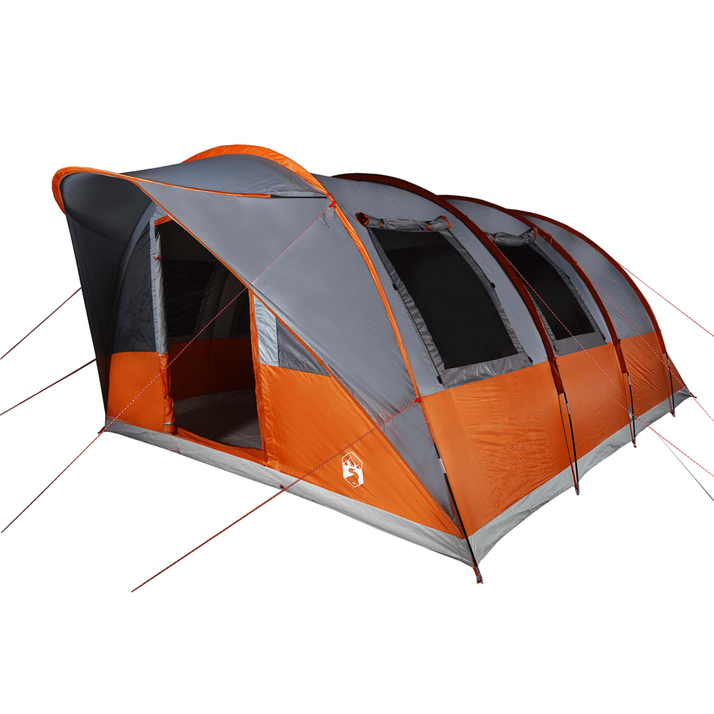 Tunnel Tent 5 Persons Grey and Orange Waterproof