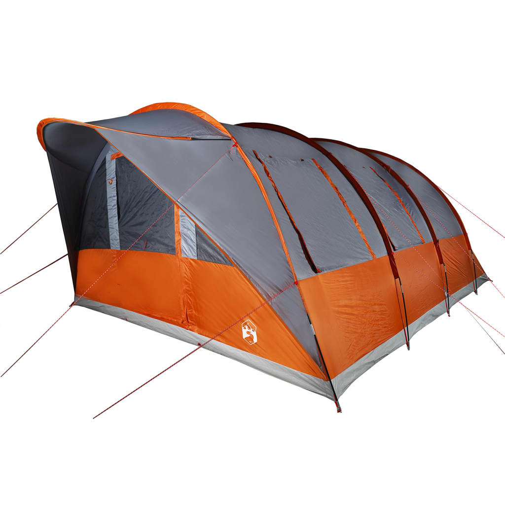 Tunnel Tent 5 Persons Grey and Orange Waterproof