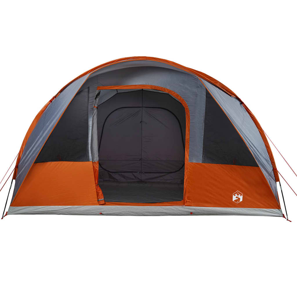 Tunnel Tent 5 Persons Grey and Orange Waterproof