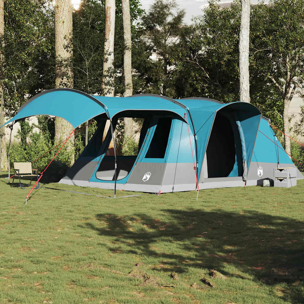 Tente tunnel 5 personnes bleue imperméable