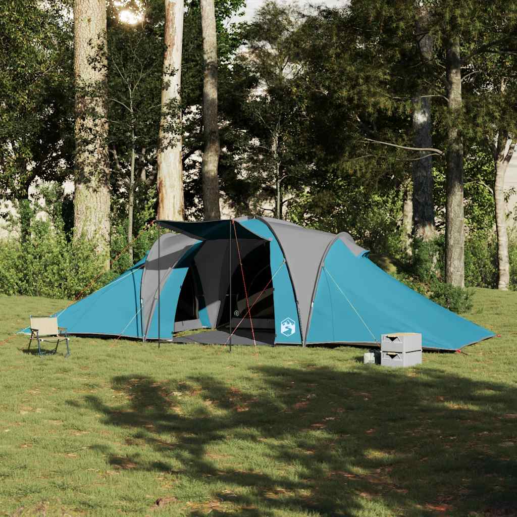 Tente familiale dôme 6 personnes bleue imperméable