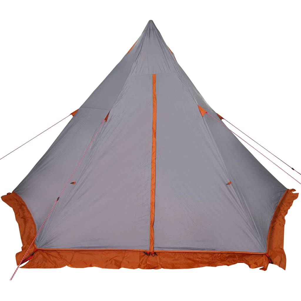 Tipi family tent 6 people grey and orange waterproof
