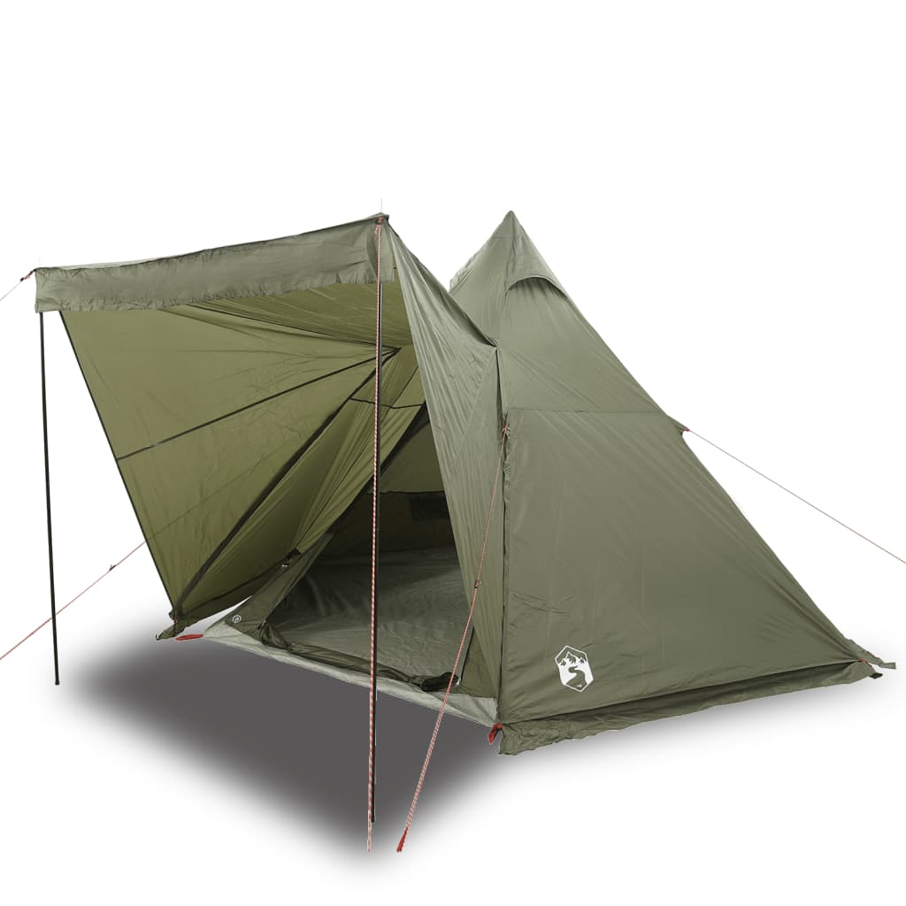 Tipi Family Tent 6 Persons Olive Green Waterproof