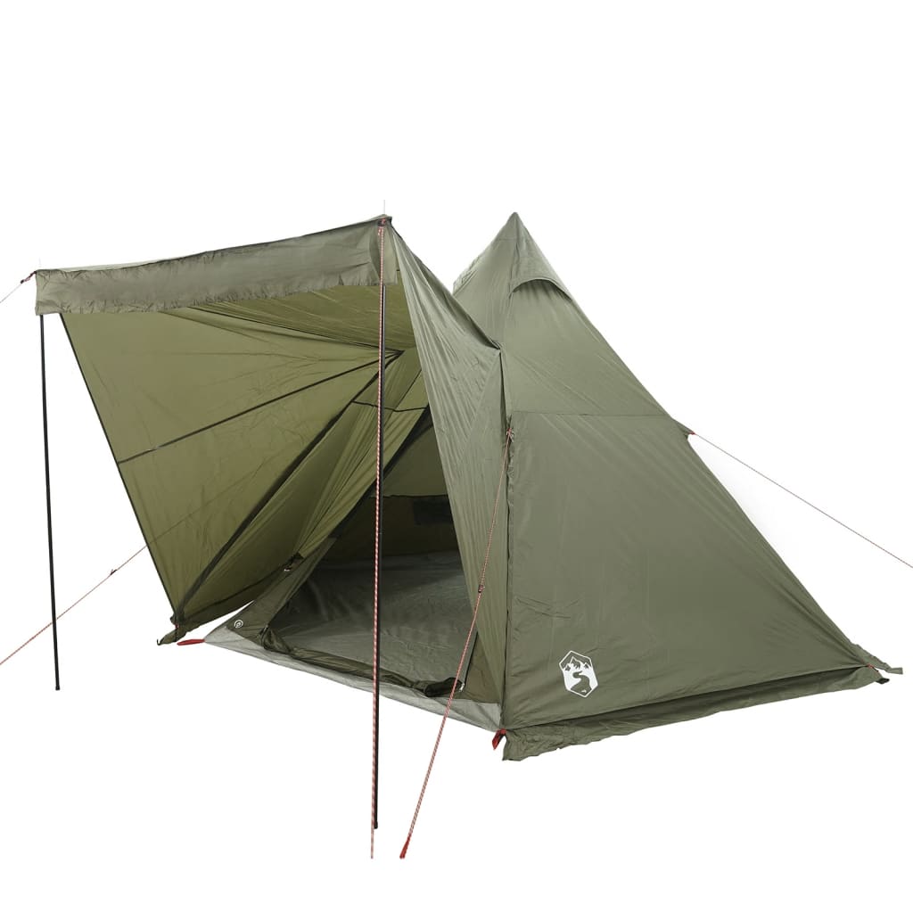Tipi Family Tent 6 Persons Olive Green Waterproof