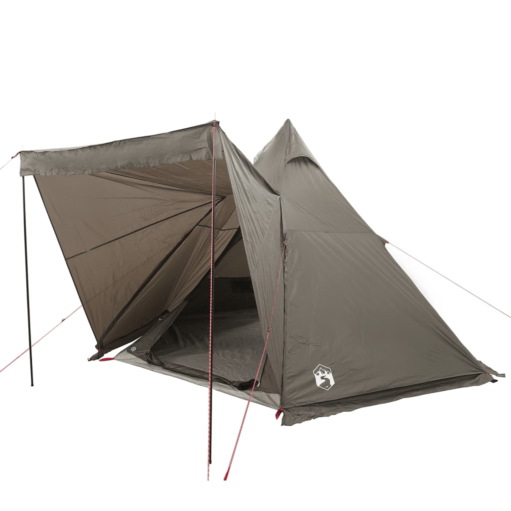Tipi Family Tent 6 Persons Brown Waterproof