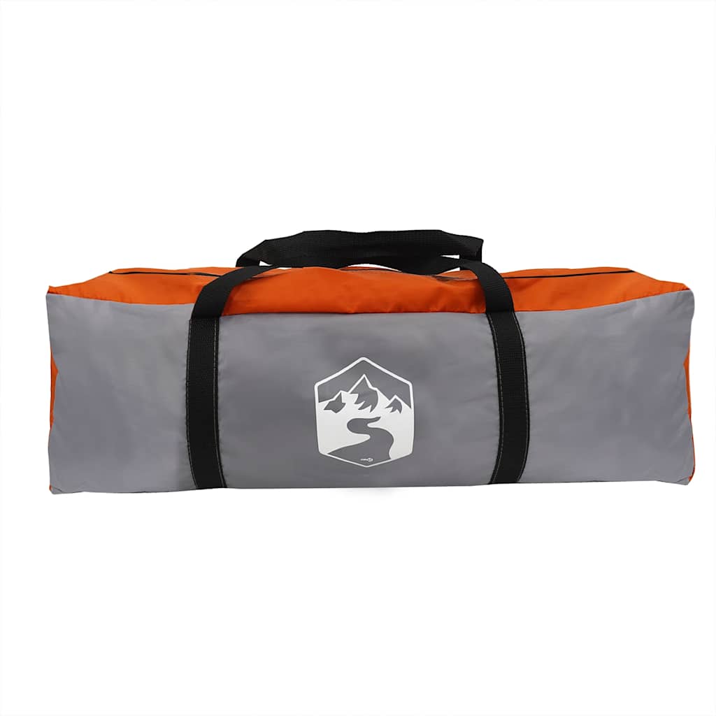 Tente Tipi Familiale 8 Personnes Gris et Orange Etanche