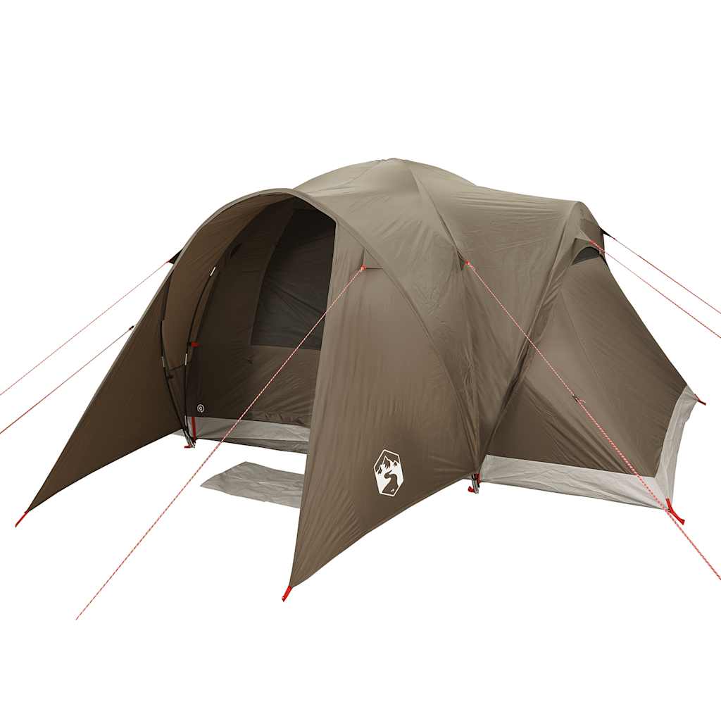 Tente familiale dôme 6 personnes marron imperméable
