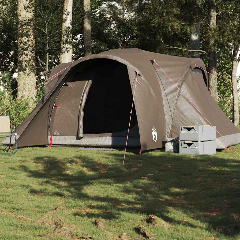 Tente familiale dôme 6 personnes marron imperméable