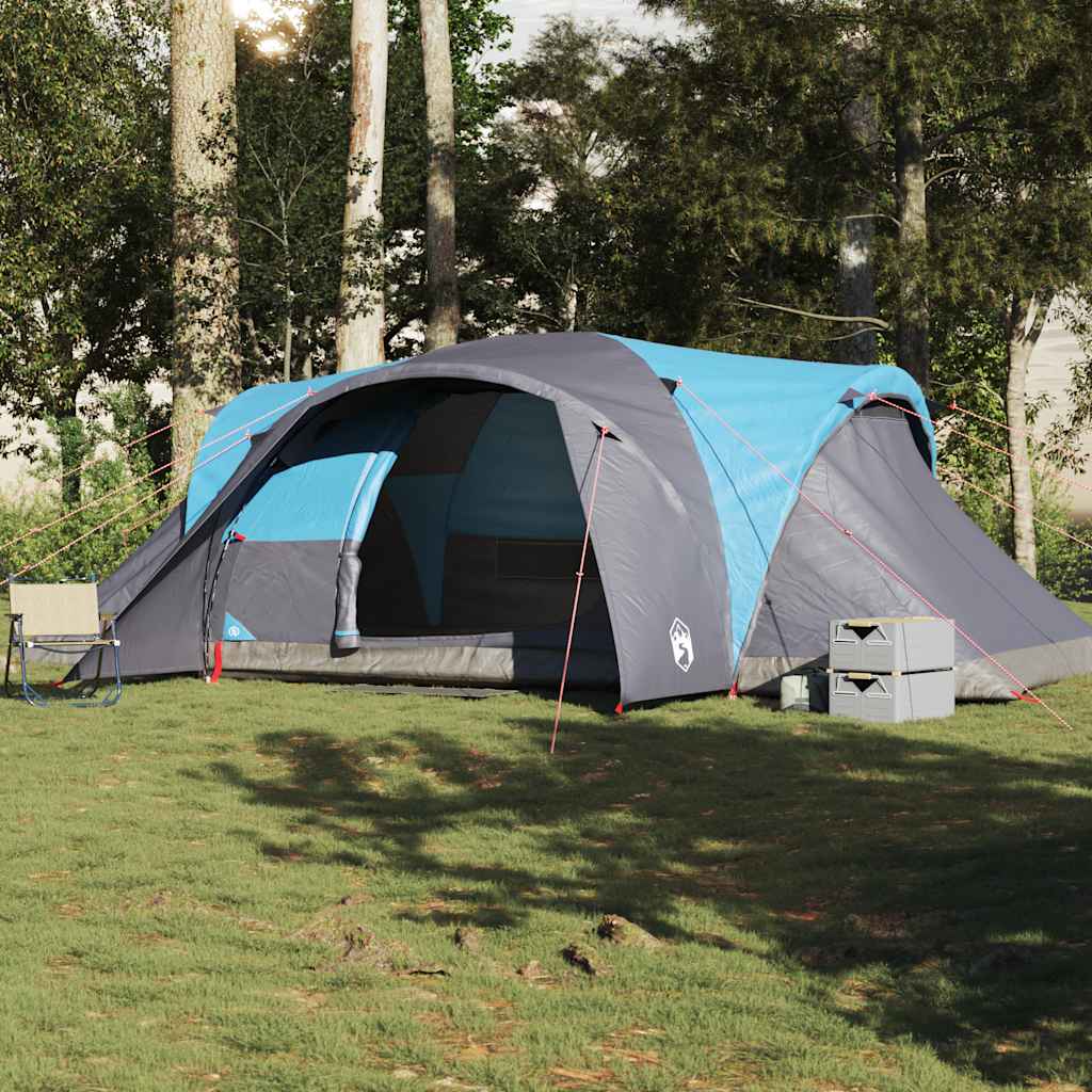 Tente familiale dôme 6 personnes bleue imperméable