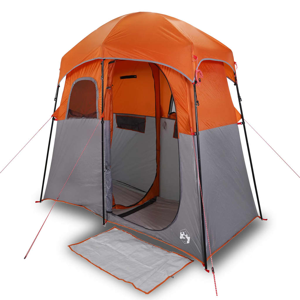 Shower Tent 2 Persons Grey and Orange Waterproof