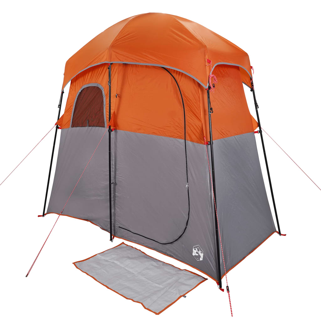 Shower Tent 2 Persons Grey and Orange Waterproof