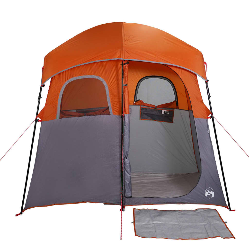 Shower Tent 2 Persons Grey and Orange Waterproof