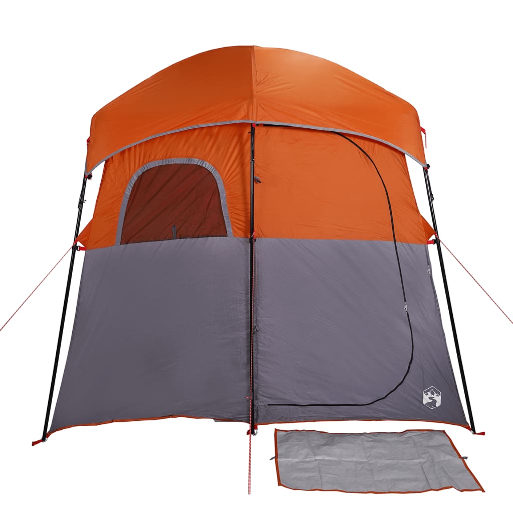 Shower Tent 2 Persons Grey and Orange Waterproof