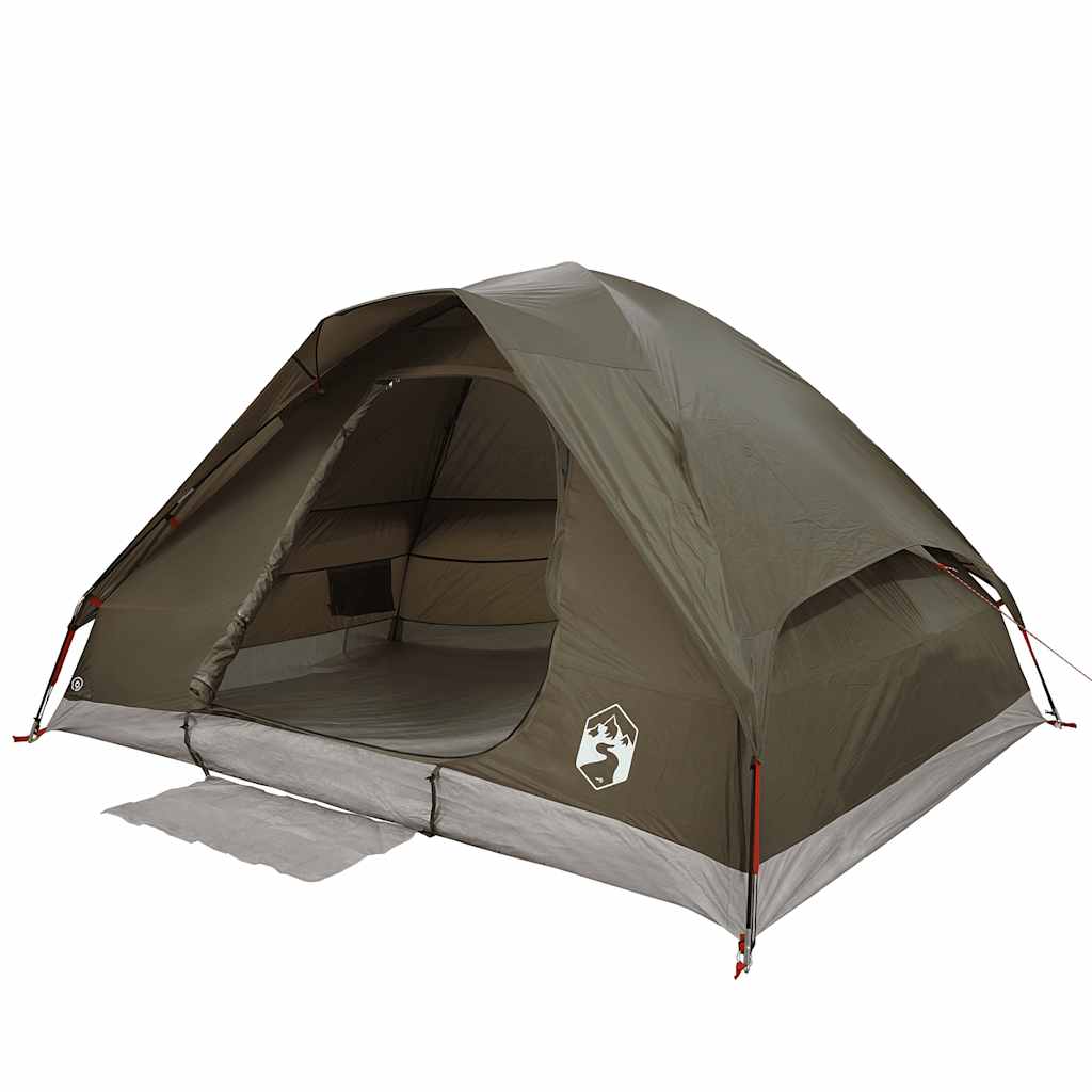Tente familiale dôme 6 personnes marron imperméable