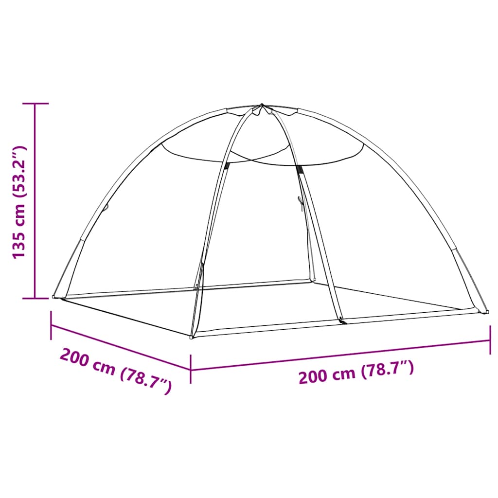 Tente moustiquaire Mongolie 220 maille blanche 200x200x130 cm