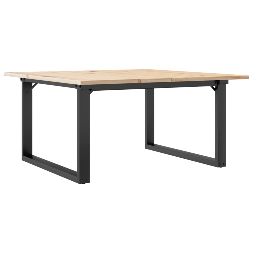 Coffee table O-frame 90x90x45cm solid pine and cast iron