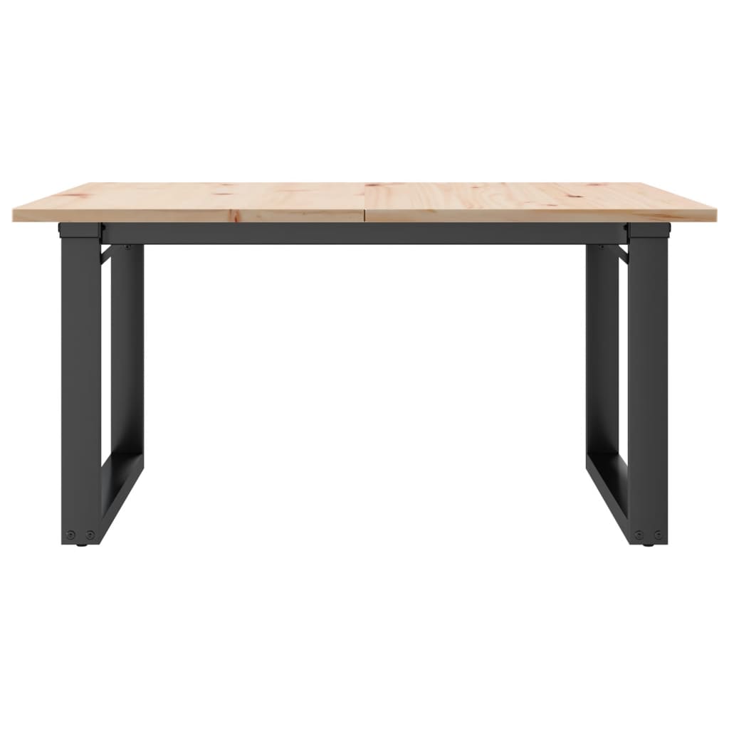 Coffee table O-frame 90x90x45cm solid pine and cast iron