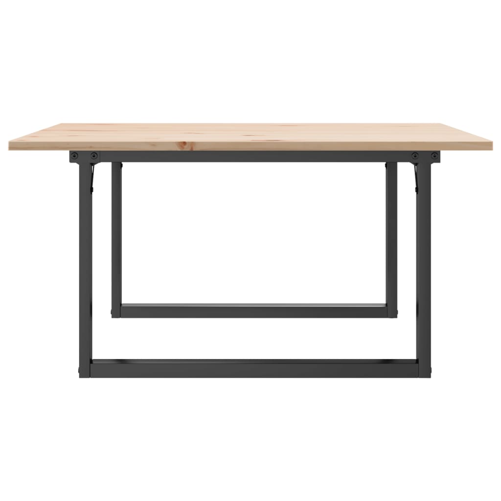 Coffee table O-frame 90x90x45cm solid pine and cast iron