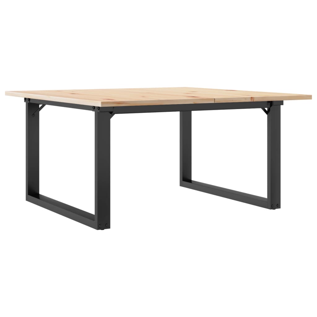 Coffee table O-frame 90x90x45cm solid pine and cast iron