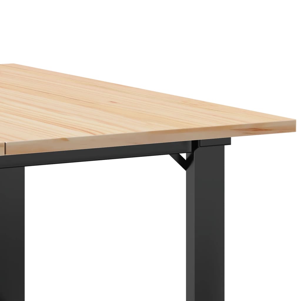 Coffee table O-frame 90x90x45cm solid pine and cast iron