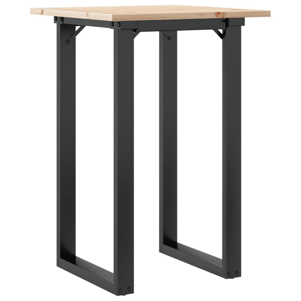 Esstisch O-Gestell 50x50x75 cm Massivholz Kiefer und Stahl
