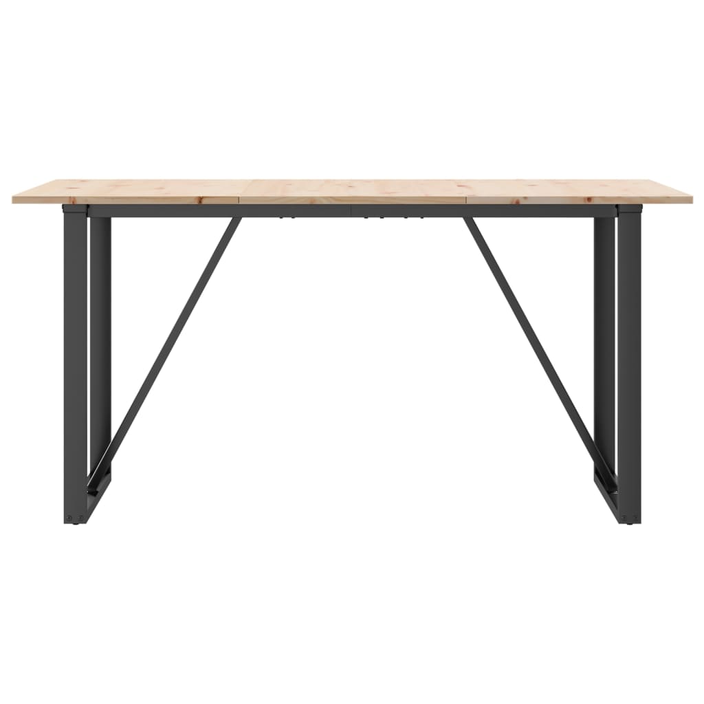 Esstisch O-Gestell 140x80x75 cm Massivholz Kiefer und Stahl
