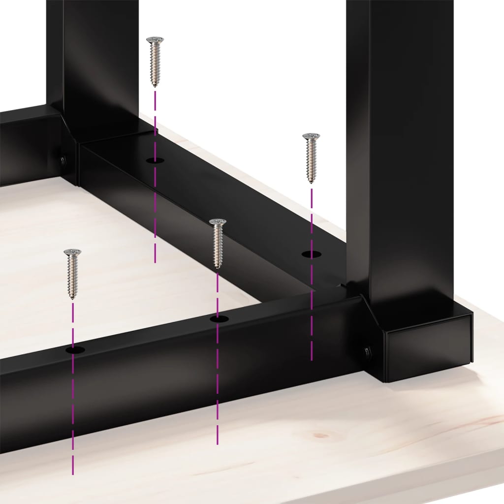Table à manger O-frame 160x80x75 cm pin massif et acier