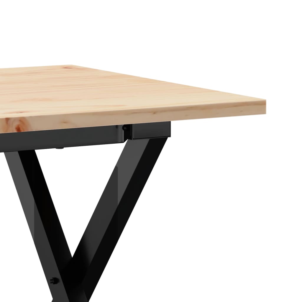 Coffee table X-frame 90x40x45cm solid pine and cast iron