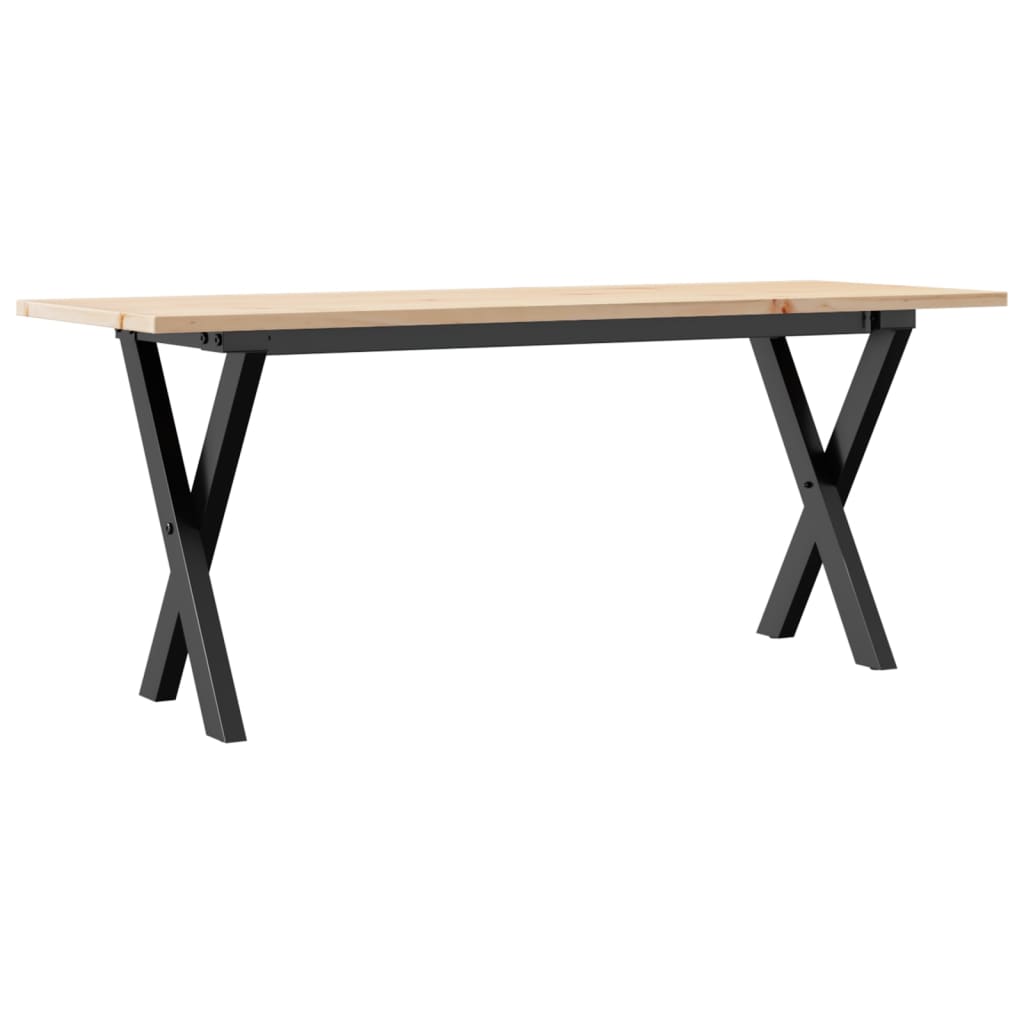 Table basse X-frame 110x40x45 cm pin massif et acier