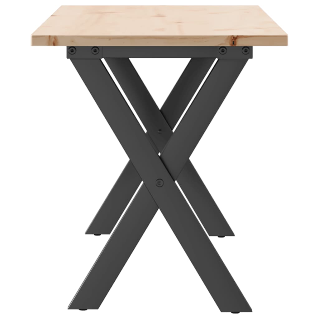Table basse X-frame 110x40x45 cm pin massif et acier