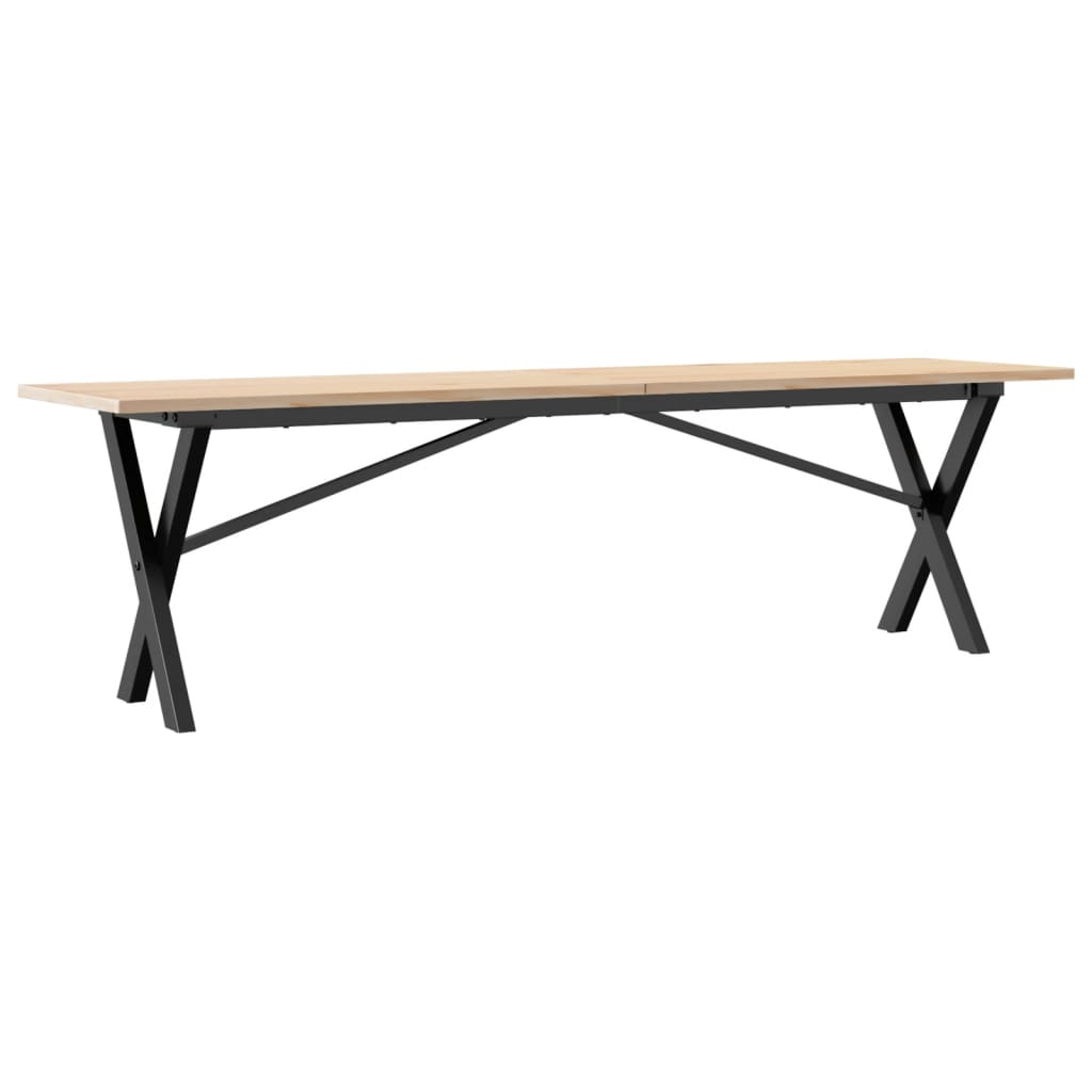 Table basse X-frame 160x40x45 cm pin massif et acier